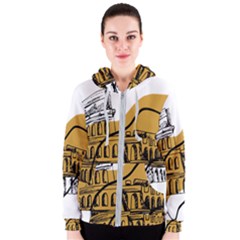 Colosseo Draw Silhouette Women s Zipper Hoodie by ConteMonfrey