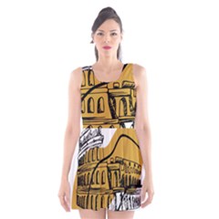 Colosseo Draw Silhouette Scoop Neck Skater Dress by ConteMonfrey