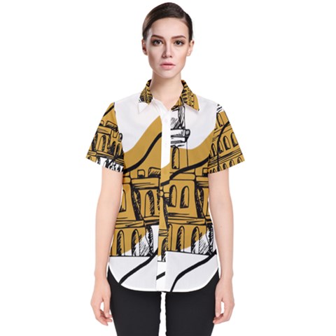 Colosseo Draw Silhouette Women s Short Sleeve Shirt by ConteMonfrey