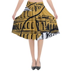 Colosseo Draw Silhouette Flared Midi Skirt by ConteMonfrey