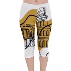 Colosseo Draw Silhouette Velvet Capri Leggings  by ConteMonfrey