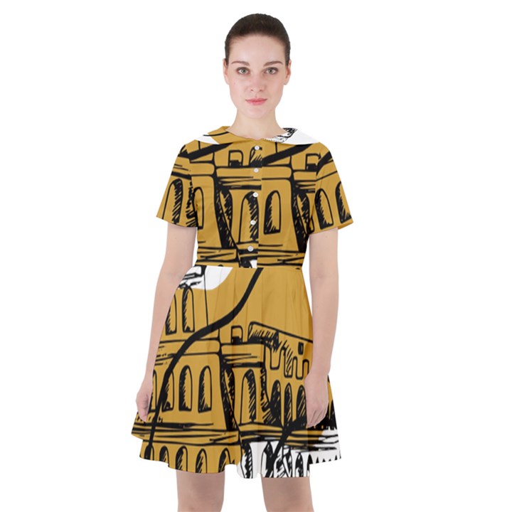 Colosseo Draw Silhouette Sailor Dress