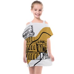 Colosseo Draw Silhouette Kids  One Piece Chiffon Dress by ConteMonfrey