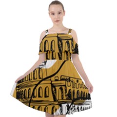 Colosseo Draw Silhouette Cut Out Shoulders Chiffon Dress by ConteMonfrey