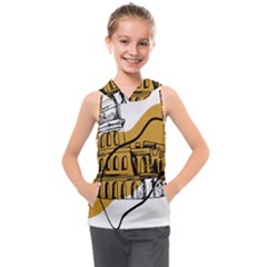 Colosseo Draw Silhouette Kids  Sleeveless Hoodie by ConteMonfrey