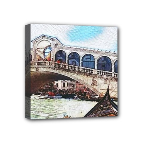 Lovely Gondola Ride - Venetian Bridge Mini Canvas 4  X 4  (stretched) by ConteMonfrey