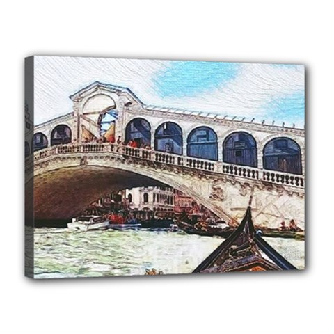 Lovely Gondola Ride - Venetian Bridge Canvas 16  X 12  (stretched) by ConteMonfrey