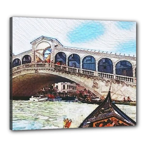 Lovely Gondola Ride - Venetian Bridge Canvas 24  X 20  (stretched) by ConteMonfrey