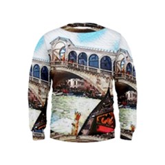 Lovely Gondola Ride - Venetian Bridge Kids  Sweatshirt by ConteMonfrey