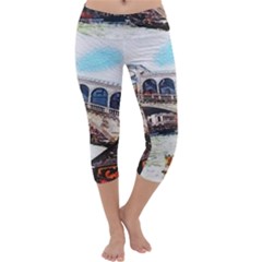 Lovely Gondola Ride - Venetian Bridge Capri Yoga Leggings by ConteMonfrey