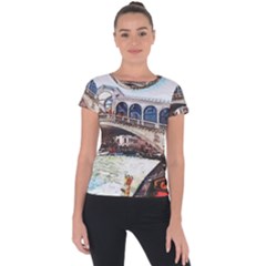 Lovely Gondola Ride - Venetian Bridge Short Sleeve Sports Top  by ConteMonfrey