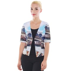 Lovely Gondola Ride - Venetian Bridge Cropped Button Cardigan by ConteMonfrey