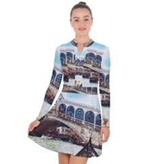 Lovely Gondola Ride - Venetian Bridge Long Sleeve Panel Dress by ConteMonfrey