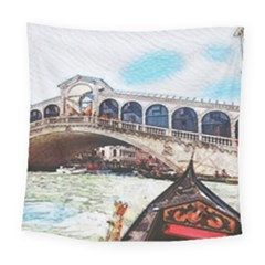 Lovely Gondola Ride - Venetian Bridge Square Tapestry (large) by ConteMonfrey