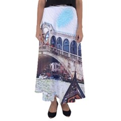 Lovely Gondola Ride - Venetian Bridge Flared Maxi Skirt by ConteMonfrey