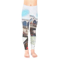 Lovely Gondola Ride - Venetian Bridge Kids  Leggings by ConteMonfrey