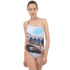 Lovely Gondola Ride - Venetian Bridge Classic One Shoulder Swimsuit by ConteMonfrey