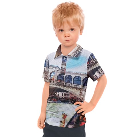 Lovely Gondola Ride - Venetian Bridge Kids  Polo Tee by ConteMonfrey