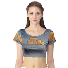 Pasta Is Art - Italian Food Short Sleeve Crop Top by ConteMonfrey