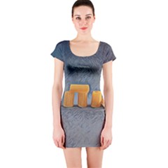 Pasta Is Art - Italian Food Short Sleeve Bodycon Dress by ConteMonfrey