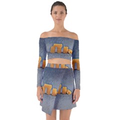 Pasta Is Art - Italian Food Off Shoulder Top With Skirt Set by ConteMonfrey