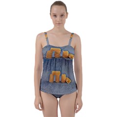 Pasta Is Art - Italian Food Twist Front Tankini Set by ConteMonfrey