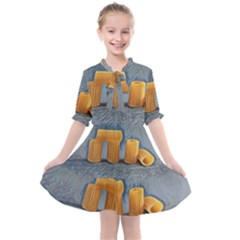 Pasta Is Art - Italian Food Kids  All Frills Chiffon Dress by ConteMonfrey