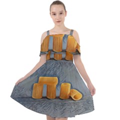 Pasta Is Art - Italian Food Cut Out Shoulders Chiffon Dress by ConteMonfrey