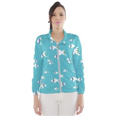 Blue Fish Pattern Women s Windbreaker by danenraven