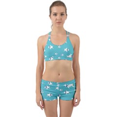 Blue Fish Pattern Back Web Gym Set by danenraven