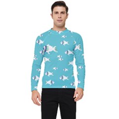 Blue Fish Pattern Men s Long Sleeve Rash Guard by danenraven