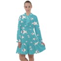 Blue Fish Pattern All Frills Chiffon Dress View1