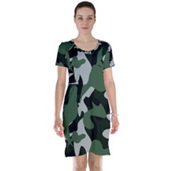 Illustration Camouflage Camo Army Soldier Abstract Pattern Short Sleeve Nightdress by danenraven