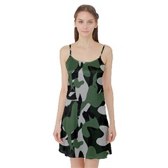 Illustration Camouflage Camo Army Soldier Abstract Pattern Satin Night Slip by danenraven