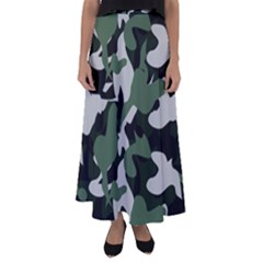 Illustration Camouflage Camo Army Soldier Abstract Pattern Flared Maxi Skirt by danenraven