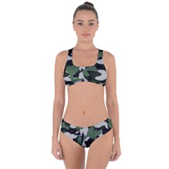 Illustration Camouflage Camo Army Soldier Abstract Pattern Criss Cross Bikini Set by danenraven