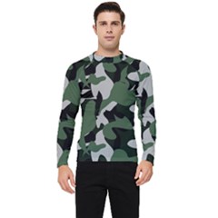 Illustration Camouflage Camo Army Soldier Abstract Pattern Men s Long Sleeve Rash Guard by danenraven