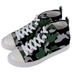 Illustration Camouflage Camo Army Soldier Abstract Pattern Women s Mid-top Canvas Sneakers by danenraven