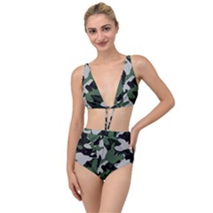 Illustration Camouflage Camo Army Soldier Abstract Pattern Tied Up Two Piece Swimsuit by danenraven