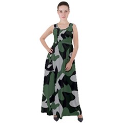 Illustration Camouflage Camo Army Soldier Abstract Pattern Empire Waist Velour Maxi Dress by danenraven