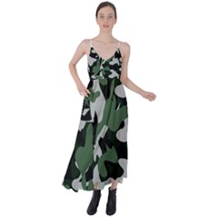 Illustration Camouflage Camo Army Soldier Abstract Pattern Tie Back Maxi Dress by danenraven