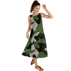 Illustration Camouflage Camo Army Soldier Abstract Pattern Summer Maxi Dress by danenraven