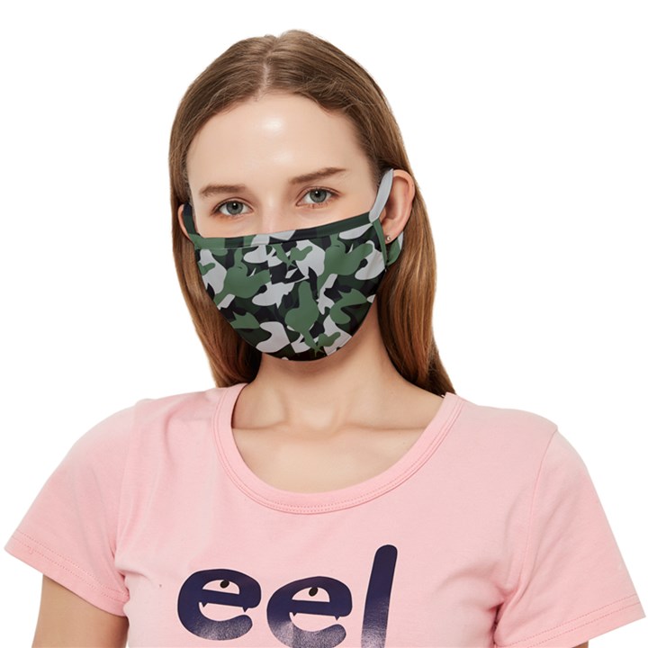 Illustration Camouflage Camo Army Soldier Abstract Pattern Crease Cloth Face Mask (Adult)