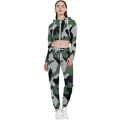 Illustration Camouflage Camo Army Soldier Abstract Pattern Cropped Zip Up Lounge Set by danenraven