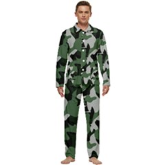 Illustration Camouflage Camo Army Soldier Abstract Pattern Men s Long Sleeve Velvet Pocket Pajamas Set by danenraven