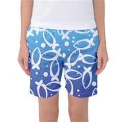 Blue Fish Water Aquarium Women s Basketball Shorts by danenraven