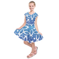 Blue Fish Water Aquarium Kids  Short Sleeve Dress by danenraven