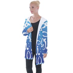 Blue Fish Water Aquarium Longline Hooded Cardigan by danenraven