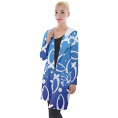 Blue Fish Water Aquarium Hooded Pocket Cardigan by danenraven