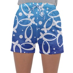 Blue Fish Water Aquarium Sleepwear Shorts by danenraven